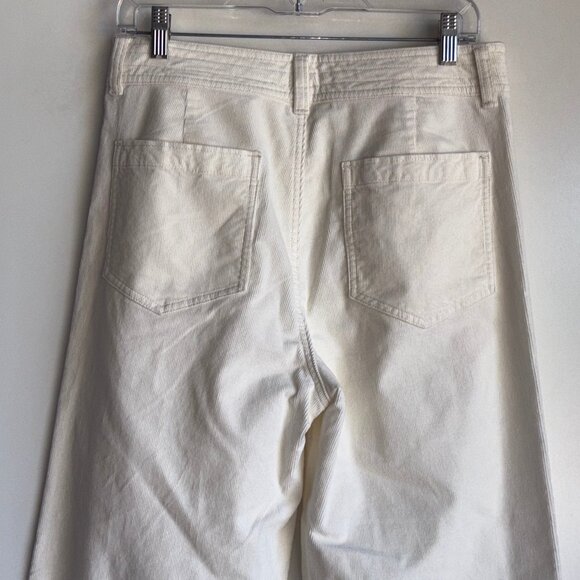 FAHERTY Stretch Cord Wide Leg Pants Size 30 Egret Corduroy High Rise - Picture 8 of 15